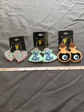 3 pairs of Halloween earrings